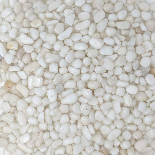 Elegant Polished White Pebbles - 2-Lb Bag of 3/8" Decorative Gravel
