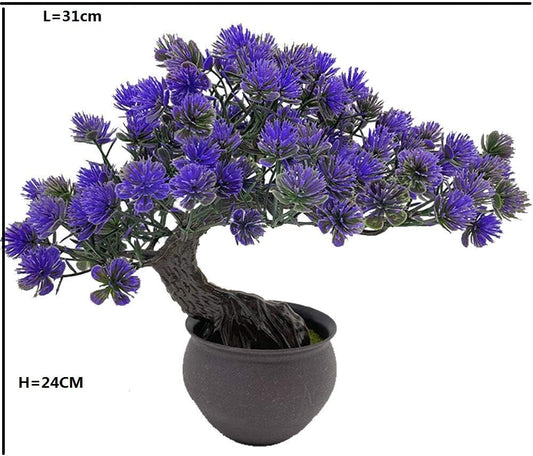 Artificial Bonsai Juniper Tree - Faux Japanese Cedar Potted Plant for Indoor Décor and Zen Garden Display