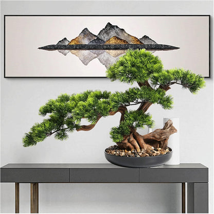 Elegant Artificial Bonsai Tree – 43.2 cm Tall, Realistic Decoration for Your Home or Office