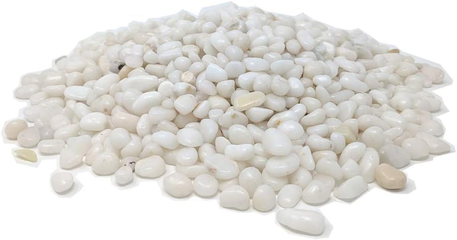 Elegant Polished White Pebbles - 2-Lb Bag of 3/8" Decorative Gravel