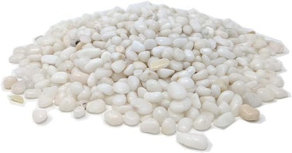 Elegant Polished White Pebbles - 2-Lb Bag of 3/8" Decorative Gravel