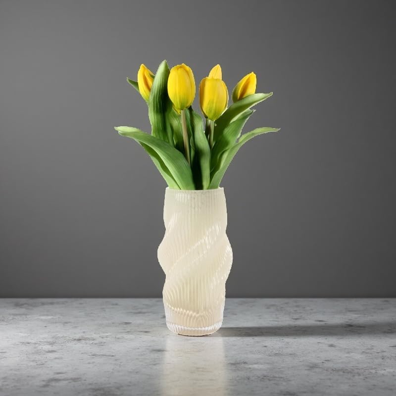 Moderne Handgefertigte Glasvase - Ästhetische Tischdekoration für Zuhause und Büro, Ideal für Rosen und Tulpen