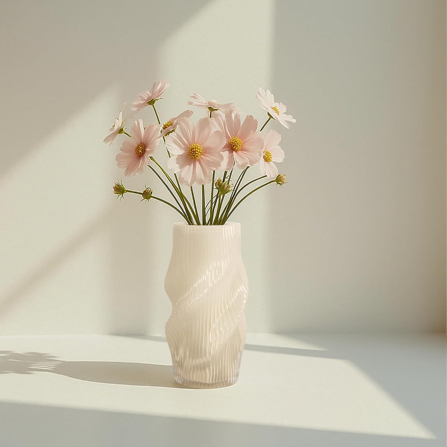 Moderne Handgefertigte Glasvase - Ästhetische Tischdekoration für Zuhause und Büro, Ideal für Rosen und Tulpen