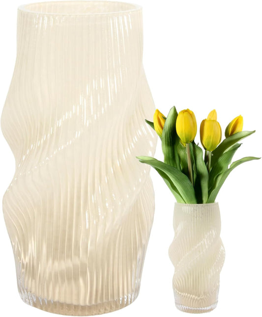 Moderne Handgefertigte Glasvase - Ästhetische Tischdekoration für Zuhause und Büro, Ideal für Rosen und Tulpen