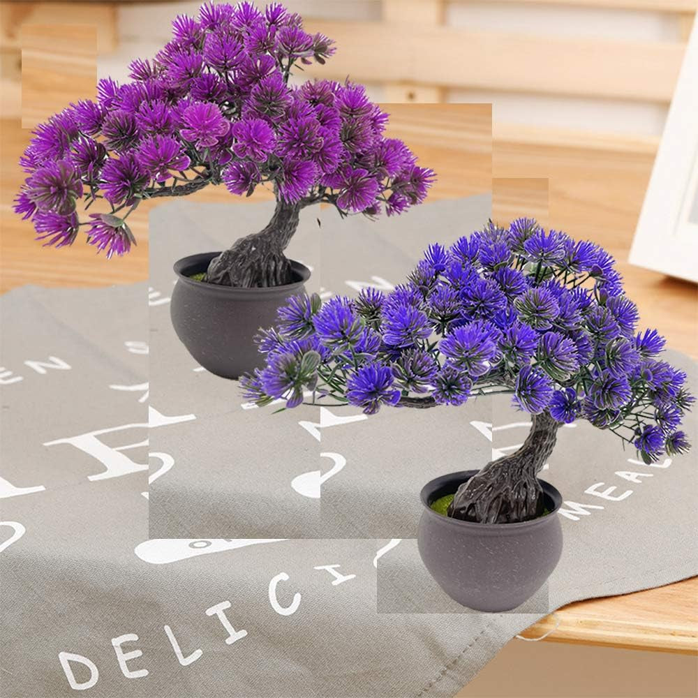 Artificial Bonsai Juniper Tree - Faux Japanese Cedar Potted Plant for Indoor Décor and Zen Garden Display