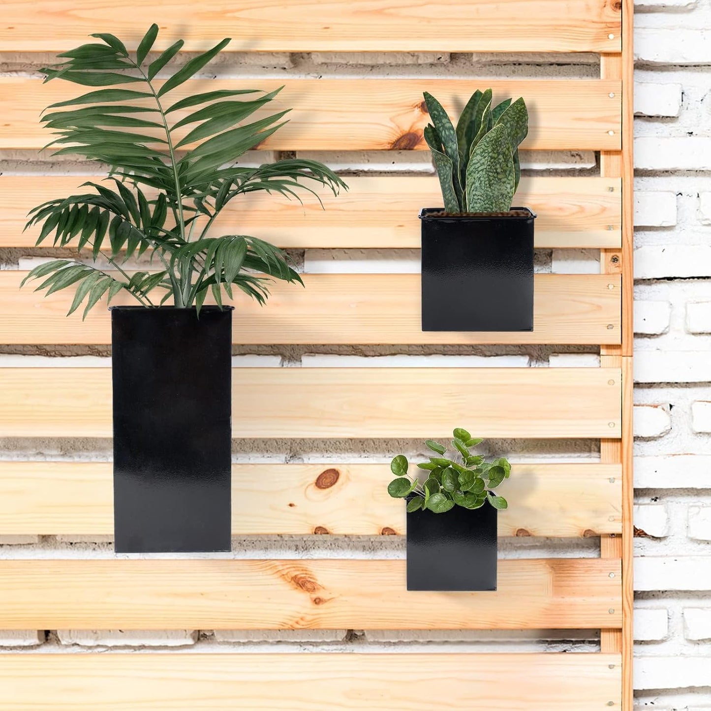 Set of 8 Metal Hanging Planters for Wall Decoration - Wall Vases for Flowers and Plants, Ideal for Garden Decor