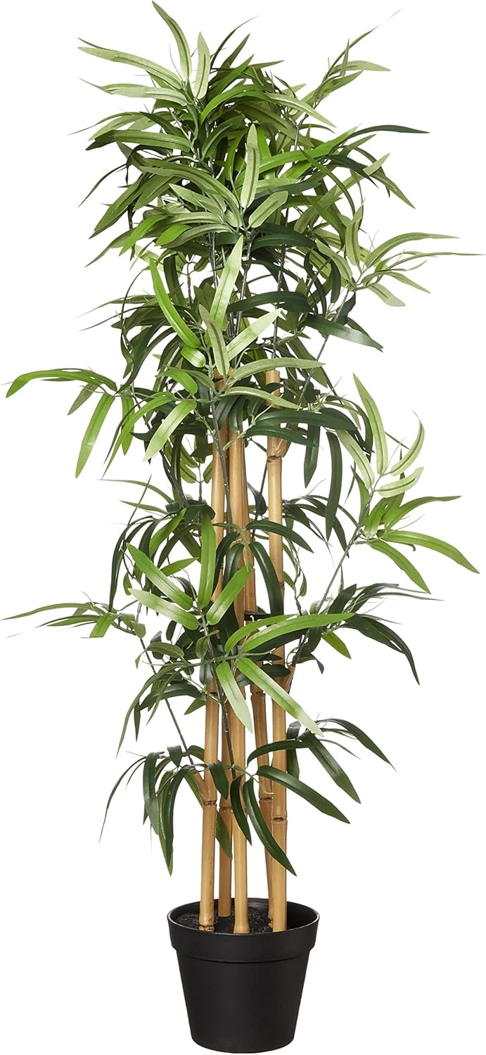 Amazon Basics Künstliche Bambuspflanze mit Kunststofftopf, 100 cm, Grün
