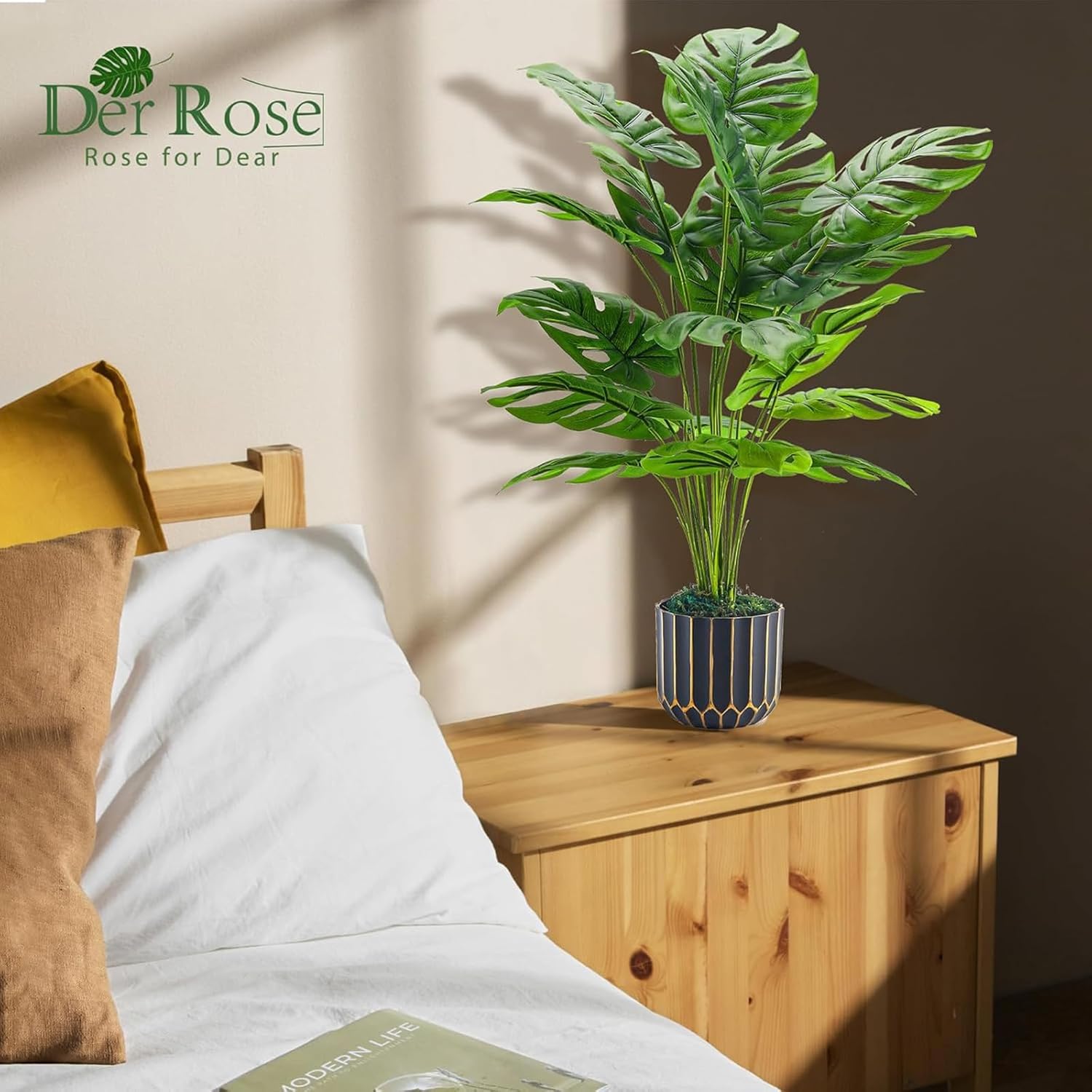 Der Rose Künstliche Pflanze, 71,1 cm, Hochwertige Dekoration für Wohnzimmer, Badezimmer und Schlafzimmer
