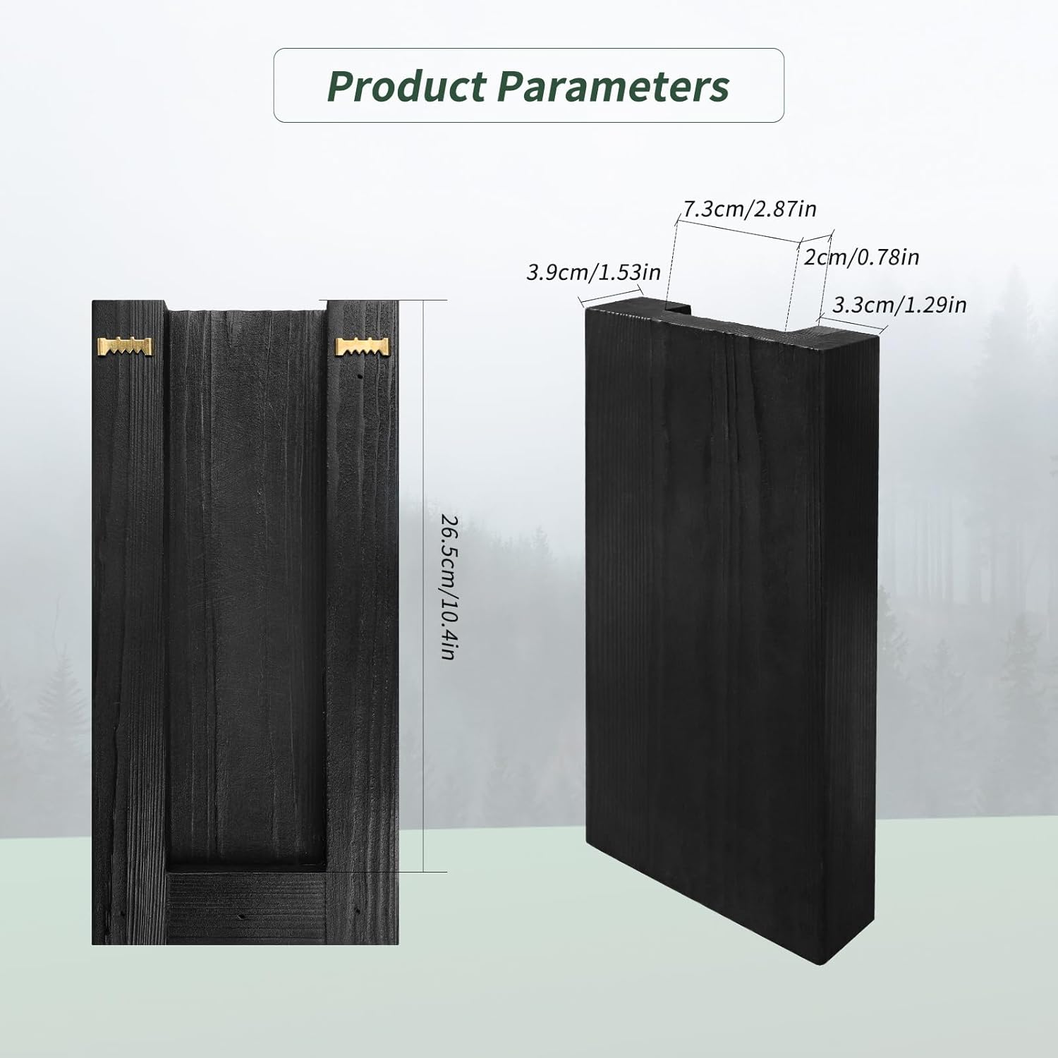 Set of 2 Wooden Wall Planter Vases with Artificial Green Plants for Indoor Decoration - Modern Farmhouse Style Wall Decor for Living Room, Bedroom, Kitchen, and Home Office (Black)