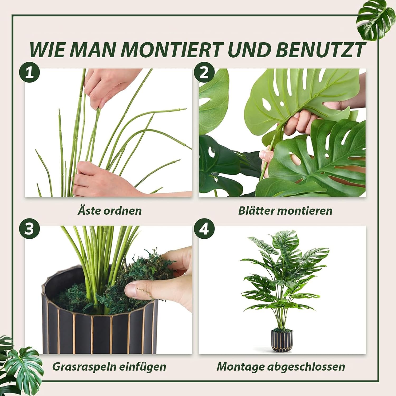 Der Rose Künstliche Pflanze, 71,1 cm, Hochwertige Dekoration für Wohnzimmer, Badezimmer und Schlafzimmer