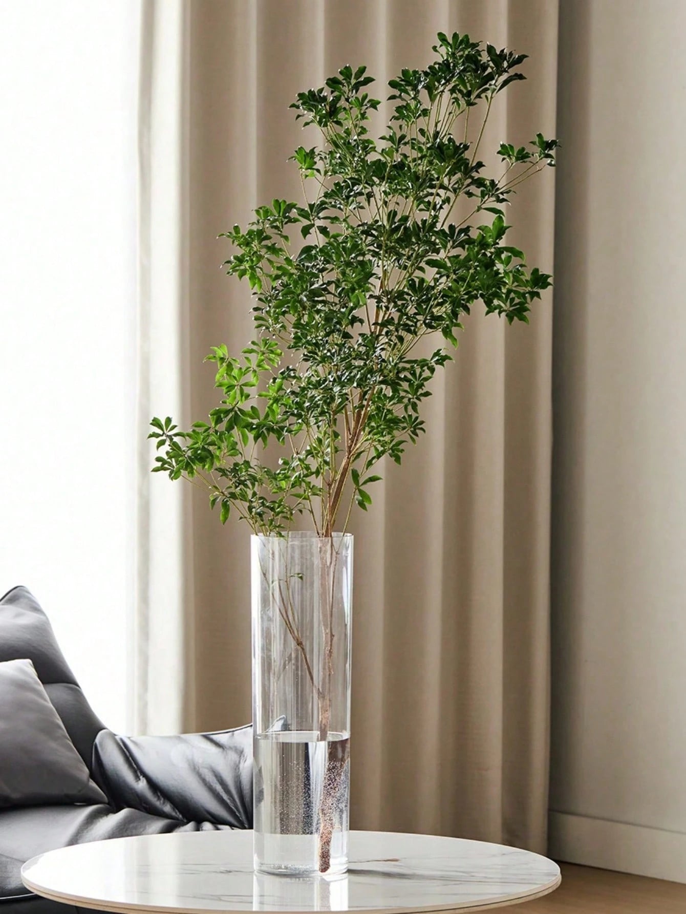 Acrylic Anti-Drop Flower Vase - Elegant Transparent Straight Tube Design for Fresh Flowers, Plants, Hydroponics, Home Decor, Centerpieces, and Table Decoration
