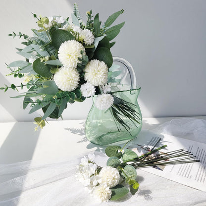 ROLLWAY 55-Piece Artificial Branches & Flowers Set, White Floral Decor with Eucalyptus and Hydrangeas for DIY Bouquets and Wedding Arrangements
