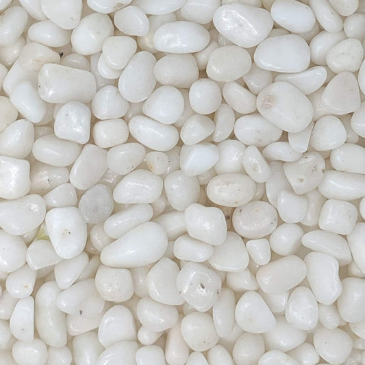 Elegant Polished White Pebbles - 2-Lb Bag of 3/8" Decorative Gravel