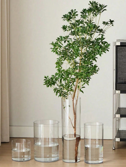 Acrylic Anti-Drop Flower Vase - Elegant Transparent Straight Tube Design for Fresh Flowers, Plants, Hydroponics, Home Decor, Centerpieces, and Table Decoration