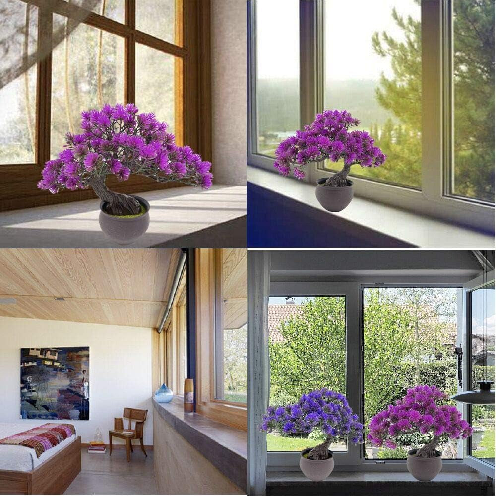 Artificial Bonsai Juniper Tree - Faux Japanese Cedar Potted Plant for Indoor Décor and Zen Garden Display