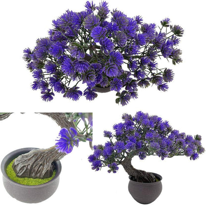 Artificial Bonsai Juniper Tree - Faux Japanese Cedar Potted Plant for Indoor Décor and Zen Garden Display